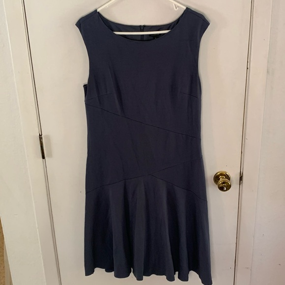 Ann Taylor Dresses & Skirts - Ann Taylor steel blue sleeveless dress with asymmetrical panels Size 14
